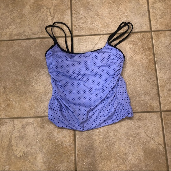 Periwinkle lavender polka dot Tankini top - Picture 1 of 3